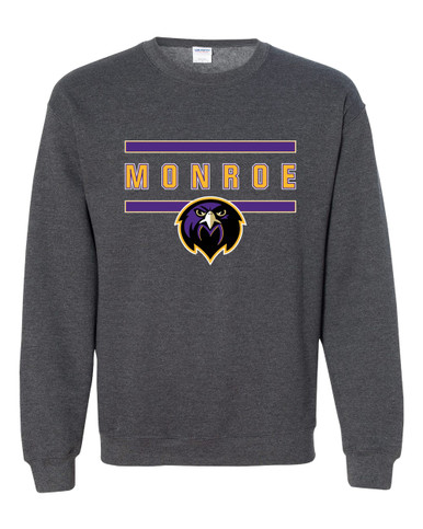 Monroe Falcons Front View Mascot #4 Men's Sweatshirt