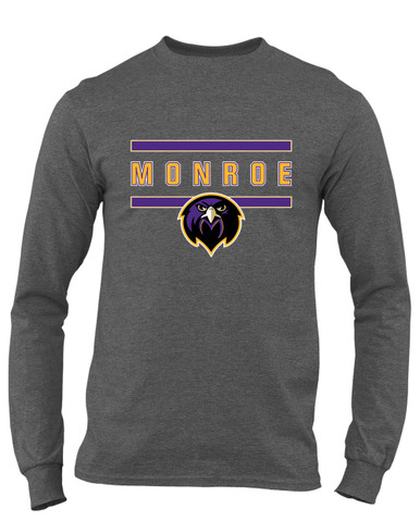 Monroe Falcons Front View Mascot #4 Men's LS T-Shirt
