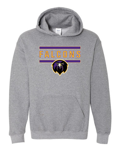 Monroe Falcons Front View Mascot #5 Men's Hoodie