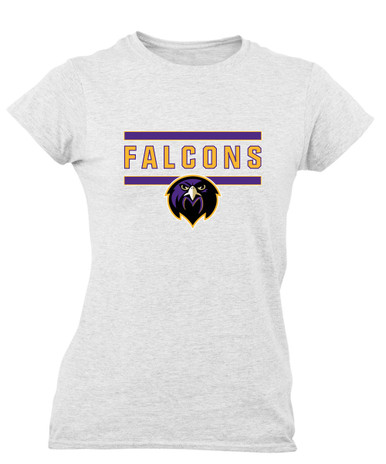 Monroe Falcons Front View Mascot #5 Women's SS T-Shirt