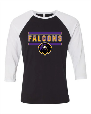 Monroe Falcons Front View Mascot #5 Men's Baseball T-Shirt