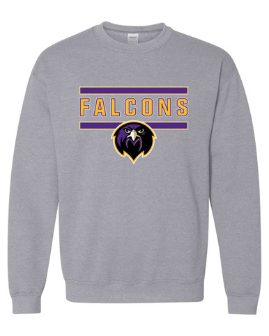 Monroe Falcons Front View Mascot #5 Men's Sweatshirt