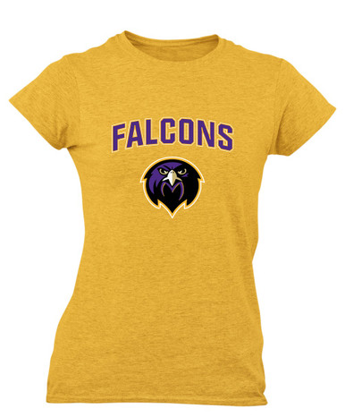 Monroe Falcons Front View Mascot #6 Women's Premium SS T-Shirt