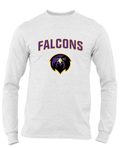 Monroe Falcons Front View Mascot #6 Men's LS T-Shirt
