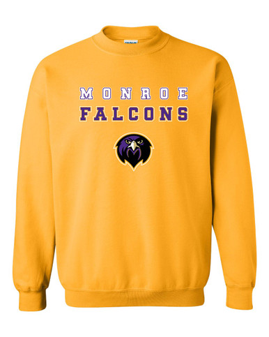 Monroe Falcons Front View Spirit Men's Sweatshirt