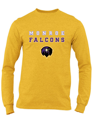 Monroe Falcons Front View Spirit Men's LS T-Shirt