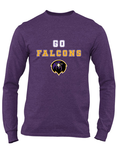 Monroe Falcons Front View Go Team Men's LS T-Shirt
