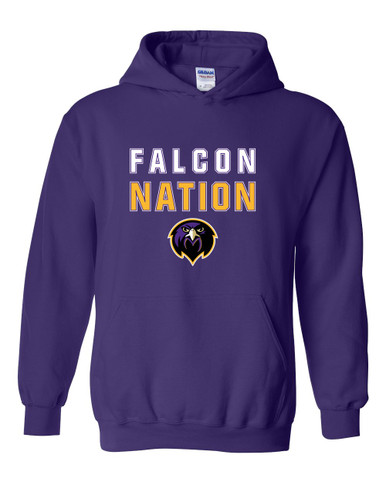 Monroe Falcons Front View Nation #2 Men's Hoodie