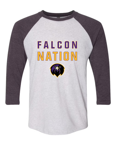 Monroe Falcons Front View Nation #2 Men's Baseball T-Shirt