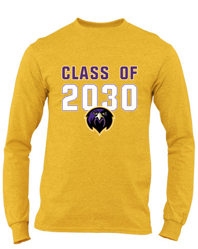 Monroe Falcons Front View Class of 2030 Men's LS T-Shirt