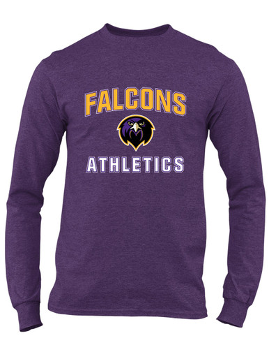Monroe Falcons Front View Athletics Men's LS T-Shirt
