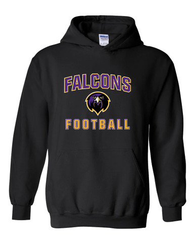 Monroe Falcons Front View Football #1 Men's Hoodie