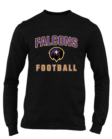 Monroe Falcons Front View Football #1 Men's Premium LS T-Shirt