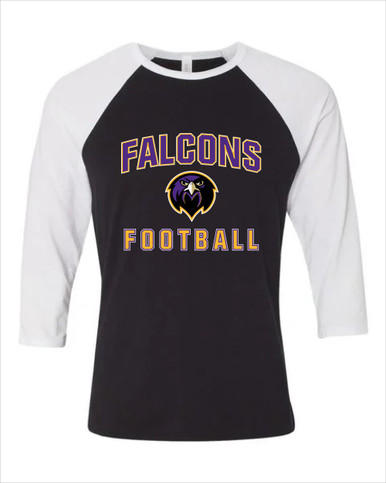 Monroe Falcons Front View Football #1 Men's Baseball T-Shirt