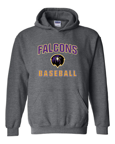 Monroe Falcons Front View Baseball #1 Men's Hoodie