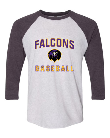 Monroe Falcons Front View Baseball #1 Men's Baseball T-Shirt