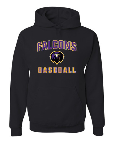 Monroe Falcons Front View Baseball #1 Men's Premium Hoodie