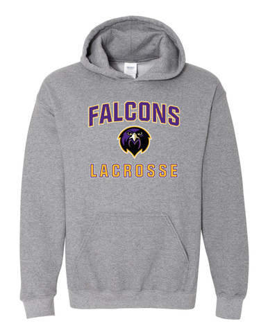 Monroe Falcons Front View Lacrosse Men's Hoodie