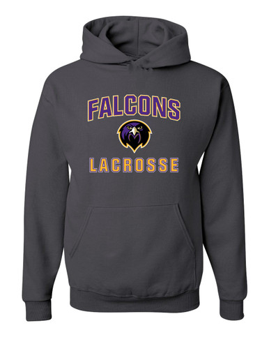 Monroe Falcons Front View Lacrosse Men's Premium Hoodie