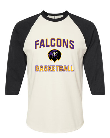 Monroe Falcons Front View Basketball #1 Men's Baseball T-Shirt