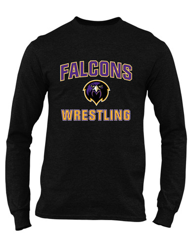 Monroe Falcons Front View Wrestling Men's Premium LS T-Shirt