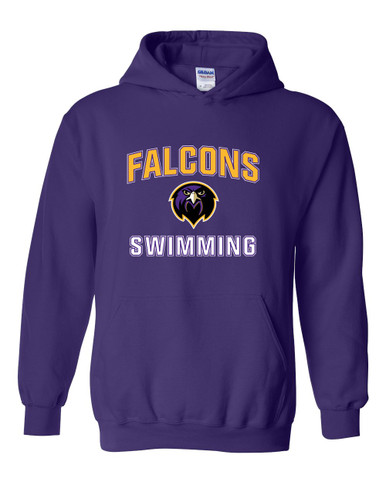 Monroe Falcons Front View Swimming Men's Hoodie