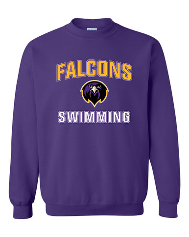 Monroe Falcons Front View Swimming Men's Sweatshirt