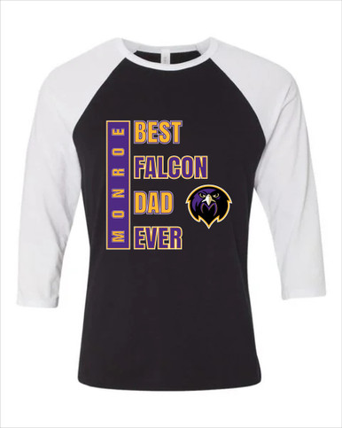 Monroe Falcons Front View Best Falcon Dad Men's Baseball T-Shirt