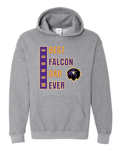 Monroe Falcons Front View Best Falcon Dad Men's Hoodie