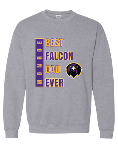 Monroe Falcons Front View Best Falcon Dad Men's Sweatshirt