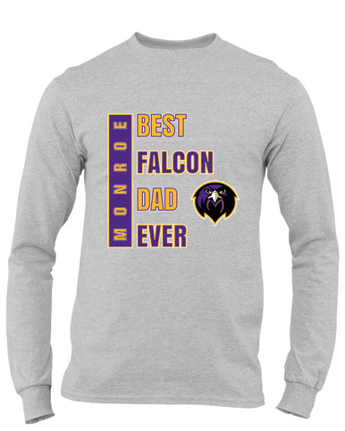 Monroe Falcons Front View Best Falcon Dad Men's LS T-Shirt