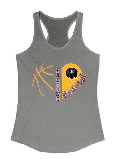 Monroe Falcons Front View Heart Basketball Women's Tank Top