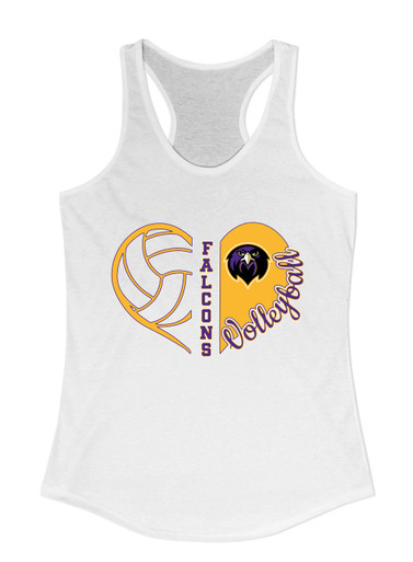Monroe Falcons Front View Heart Volleyball Women's Tank Top