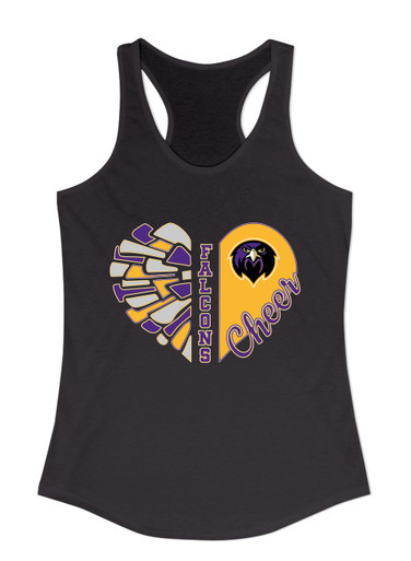 Monroe Falcons Front View Heart Cheer Women's Tank Top