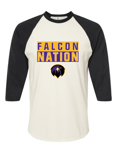Monroe Falcons Front View Nation #1 Men's Baseball T-Shirt