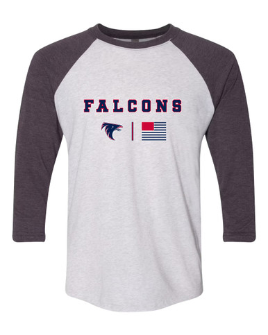 Clear Lake Falcons Team Colors Flag Men's Baseball T-Shirt