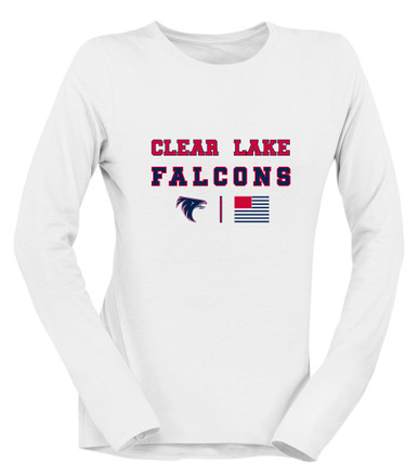 Clear Lake Falcons Spirit Flag Women's LS T-Shirt