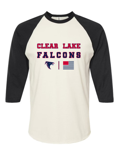Clear Lake Falcons Spirit Flag Women's Baseball T-Shirt