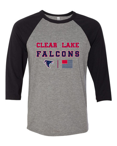 Clear Lake Falcons Spirit Flag Men's Baseball T-Shirt