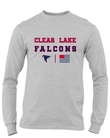 Clear Lake Falcons Spirit Flag Men's LS T-Shirt