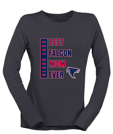 Clear Lake Falcons Best Falcon Mom Women's LS T-Shirt