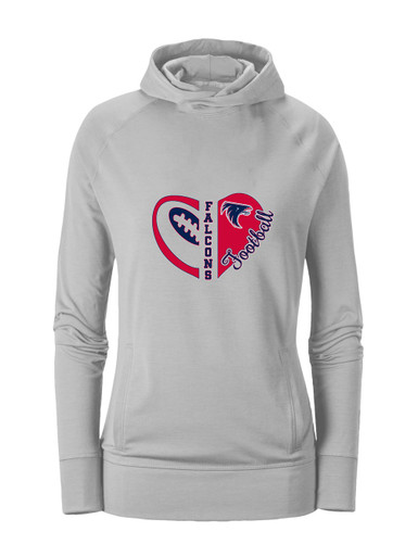 Clear Lake Falcons Heart Football Women's Hoodie