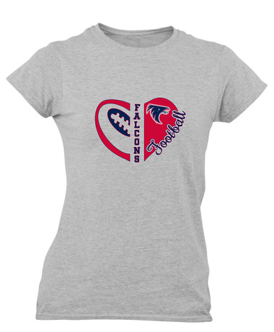 Clear Lake Falcons Heart Football Women's Premium SS T-Shirt