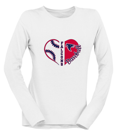 Clear Lake Falcons Heart Baseball Women's Premium LS T-Shirt