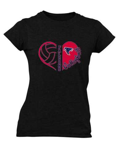 Clear Lake Falcons Heart Volleyball Women's SS T-Shirt