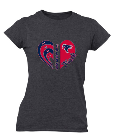 Clear Lake Falcons Heart Track Women's Premium SS T-Shirt