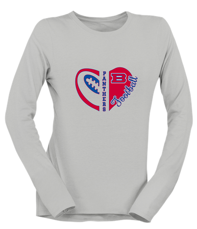 Bartlett Panthers Heart Football Women's Premium LS T-Shirt