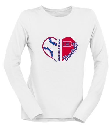 Bartlett Panthers Heart Baseball Women's Premium LS T-Shirt