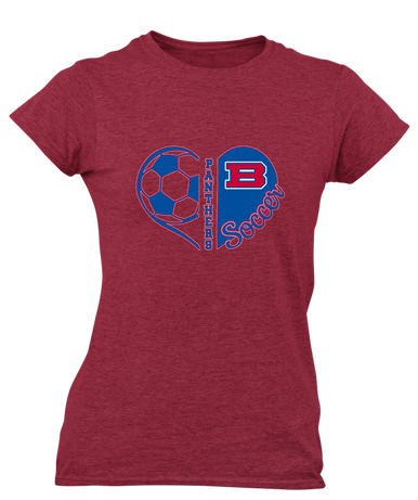 Bartlett Panthers Heart Soccer Women's SS T-Shirt