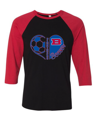 Bartlett Panthers Heart Soccer Women's Baseball T-Shirt
